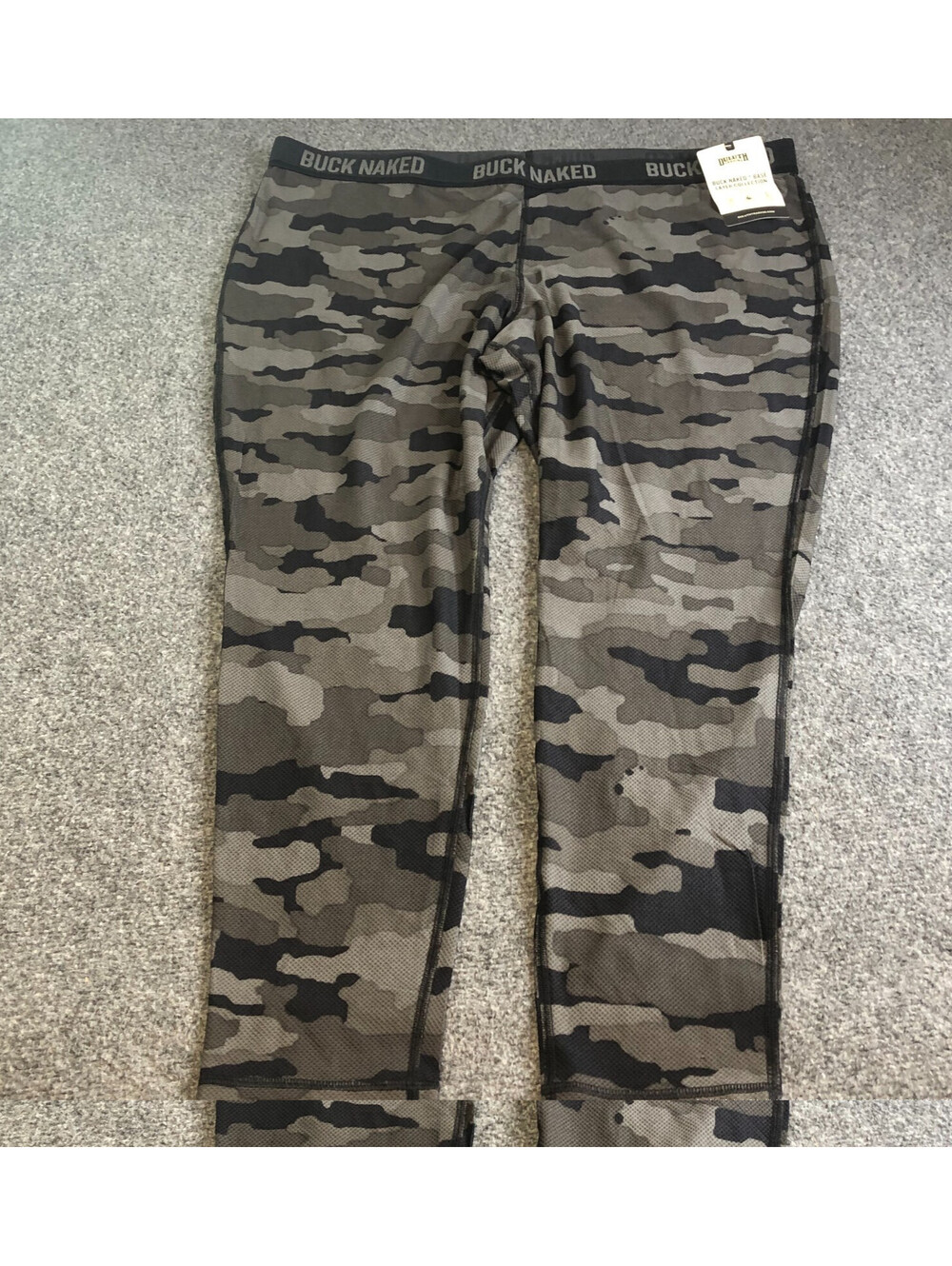 Duluth Trading Go Buck Naked Base Layer Leggings Womens XXL Camo Black Gray